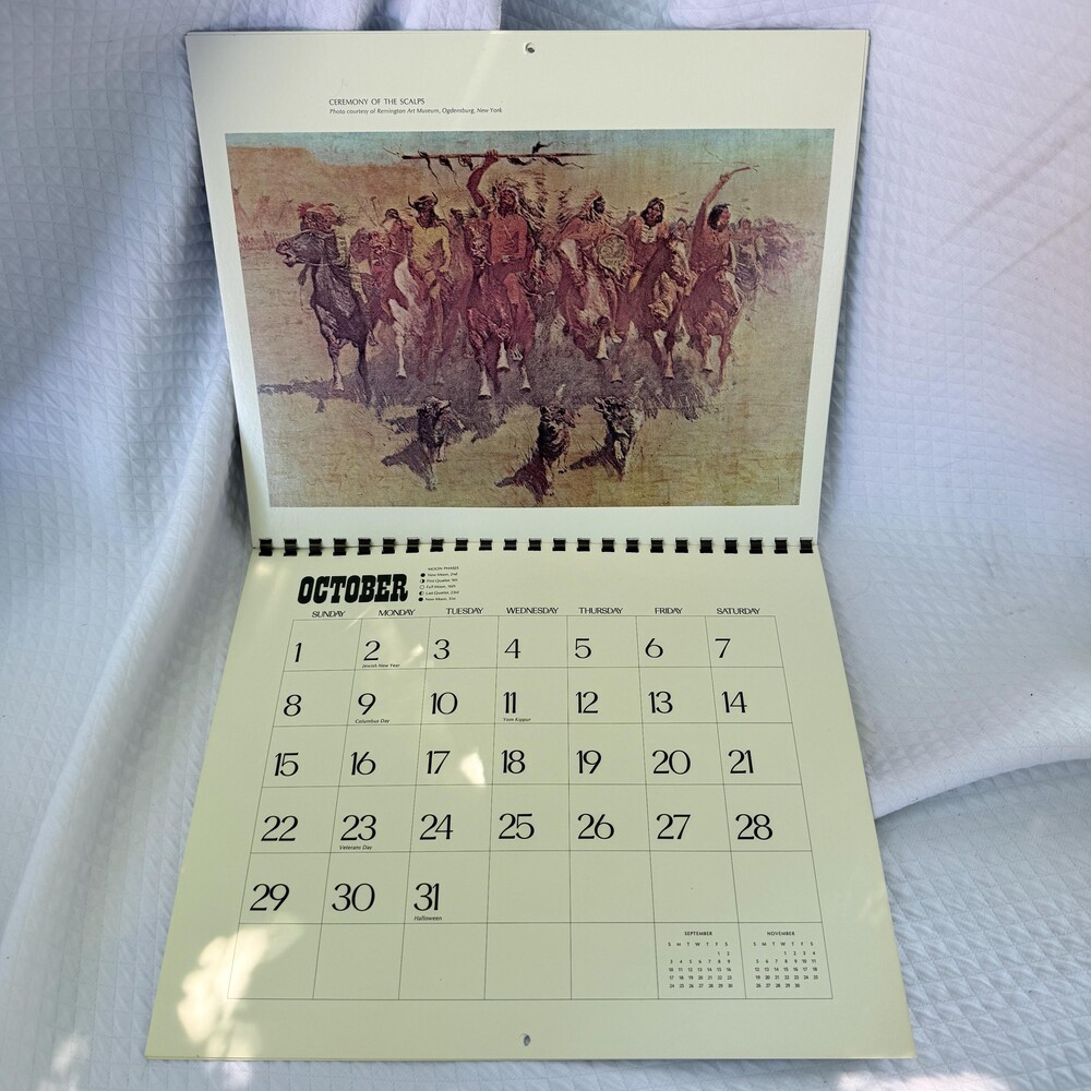 Vintage 1978 Frederic Remington Calendar 14 Full Color Western Art Prints - Picture 12 of 14